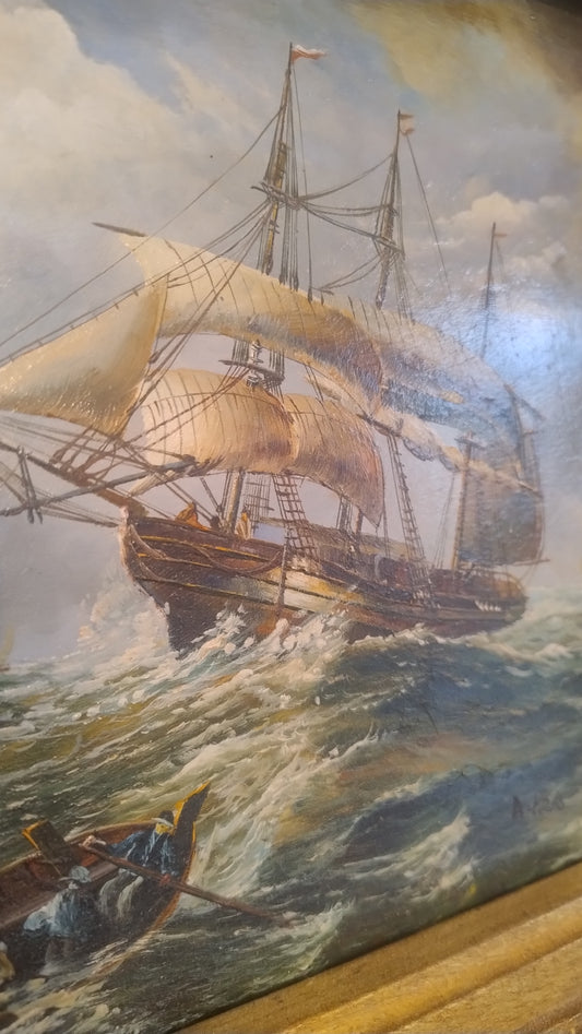 Albert Hess Maritime Oil Painting